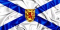 3d waving flag of Nova Scotia, silk texture fabric Royalty Free Stock Photo