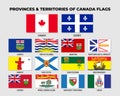 Canada Provinces and Territories Flags Collection Design Template