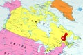 Canada, Quebec - capital city, pinned on political map