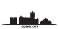 Canada, Quebec City city skyline isolated vector illustration. Canada, Quebec City travel black cityscape