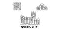 Canada, Quebec City line travel skyline set. Canada, Quebec City outline city vector illustration, symbol, travel sights