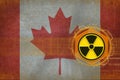 Canada radioactive threat. Radiation hazard concept. Royalty Free Stock Photo