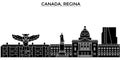 Canada, Regina architecture vector city skyline, travel cityscape with landmarks, buildings, isolated sights on