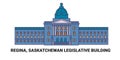 Canada, Regina, Saskatchewan Legislative Building, travel landmark vector illustration