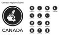 Canada regions icons.