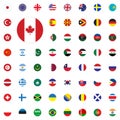 Canada round flag icon. Round World Flags Vector illustration Icons Set. Royalty Free Stock Photo