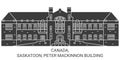 Canada, Saskatoon, Peter Mackinnon Building travel landmark vector illustration Royalty Free Stock Photo