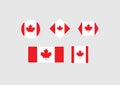 Canada set national flag country emblem state symbol Royalty Free Stock Photo