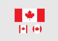 Canada set national flag country emblem state symbol Royalty Free Stock Photo