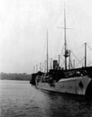 1933, Canada, Shoal Harbour - Balbo`s North Atlantic Flight - The motorship Alice is moored at pier