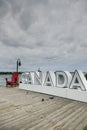 Canada sign in Halifax harbor Royalty Free Stock Photo