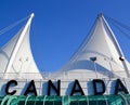 Canada Sign at Promenade at Vanouver Harbour on a beautiful sunny day