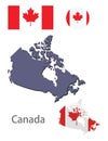 Canada silhouette and flag vector