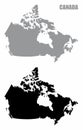 Canada silhouette maps