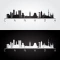 Canada skyline and landmarks silhouette