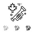 Canada, Speaker, Laud Bold and thin black line icon set