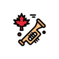 Canada, Speaker, Laud Flat Color Icon. Vector icon banner Template