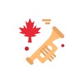 Canada, Speaker, Laud Flat Color Icon. Vector icon banner Template