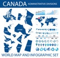 Canada state administrative divisions and World map