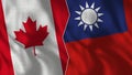 Canada and Taiwan Half Flags Together