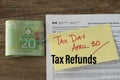 Canada tax form and tax refund Royalty Free Stock Photo