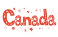 Canada text decorative lettering type design