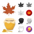 Canada Thanksgiving Day cartoon,black,flat,monochrome,outline icons in set collection for design. Canada and Tradition Royalty Free Stock Photo