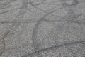 Close up -Skid marks from tire on road- police message for front cover or billboards. Royalty Free Stock Photo