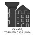 Canada, Toronto, Casa Loma travel landmark vector illustration