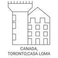 Canada, Toronto,Casa Loma travel landmark vector illustration Royalty Free Stock Photo