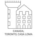 Canada, Toronto, Casa Loma travel landmark vector illustration Royalty Free Stock Photo