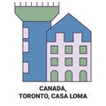 Canada, Toronto, Casa Loma travel landmark vector illustration Royalty Free Stock Photo