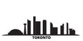 Canada, Toronto City city skyline isolated vector illustration. Canada, Toronto City travel black cityscape Royalty Free Stock Photo