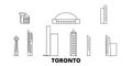 Canada, Toronto City line travel skyline set. Canada, Toronto City outline city vector illustration, symbol, travel