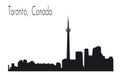 Canada, Toronto city skyline. Buildings in silhouette Royalty Free Stock Photo