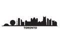 Canada, Toronto city skyline isolated vector illustration. Canada, Toronto travel black cityscape