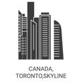Canada, Toronto,Skyline travel landmark vector illustration Royalty Free Stock Photo