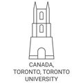 Canada, Toronto, Toronto University travel landmark vector illustration Royalty Free Stock Photo