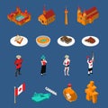 Canada Touristic Icons Set Royalty Free Stock Photo