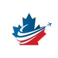 Canada travel vector logo design.