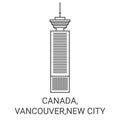 Canada, Vancouver,New City travel landmark vector illustration Royalty Free Stock Photo