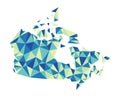 Canada vector polygon colorful map