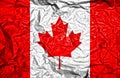 Canada vintage flag on old crumpled paper background