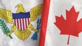 Canada and Virgin Islands United States two flags textile cloth 3D rendering Royalty Free Stock Photo
