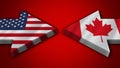 Canada vs United States of America Arrow Flags Royalty Free Stock Photo