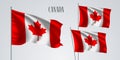 Canada waving flag set of vector illustration Royalty Free Stock Photo