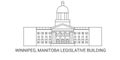 Canada, Winnipeg, Manitoba Legislative Building, travel landmark vector illustration