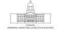 Canada, Winnipeg, Manitoba Legislative Building travel landmark vector illustration