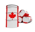 Canadaian Flag Oil Barrel Royalty Free Stock Photo