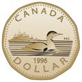 Canadian 1996 Dollar Coin Royalty Free Stock Photo